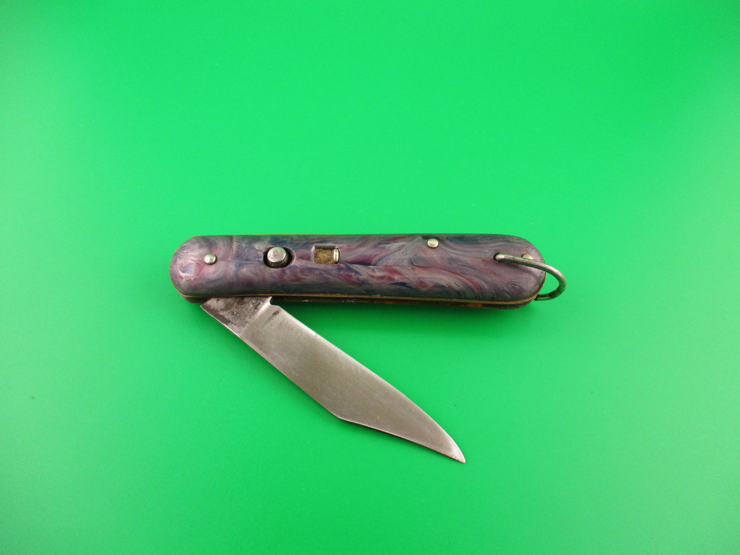Edgemaster Fatjack Purple swirl vintage 1950 switchblade knife