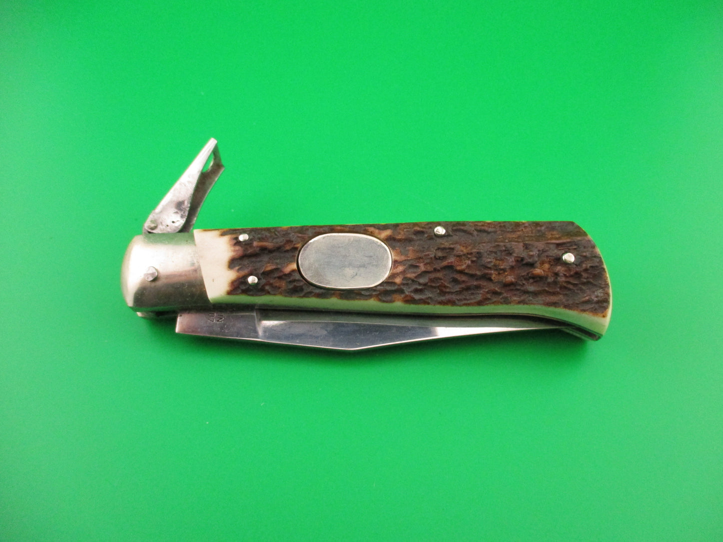 z AGA CAMPOLIN 1947-2007 20cm Italian Stag Camper Oval button fulcrum release automatic