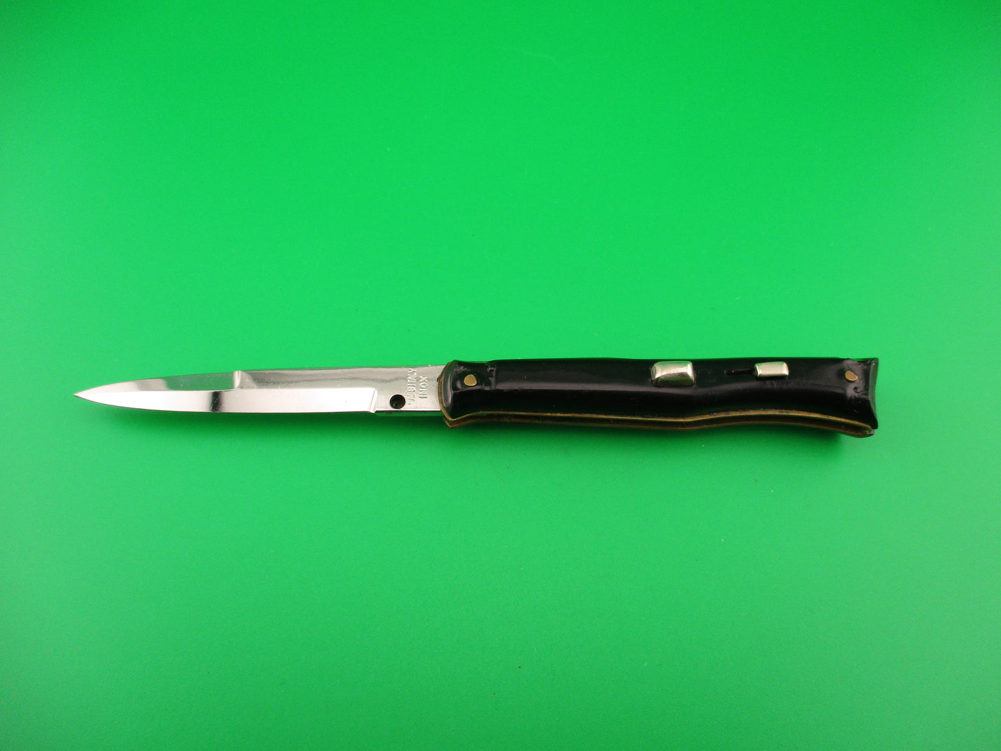 MADE ITALY INOX PATS PEND 15cm Italian Black rare Bayonet blade switchblade knife