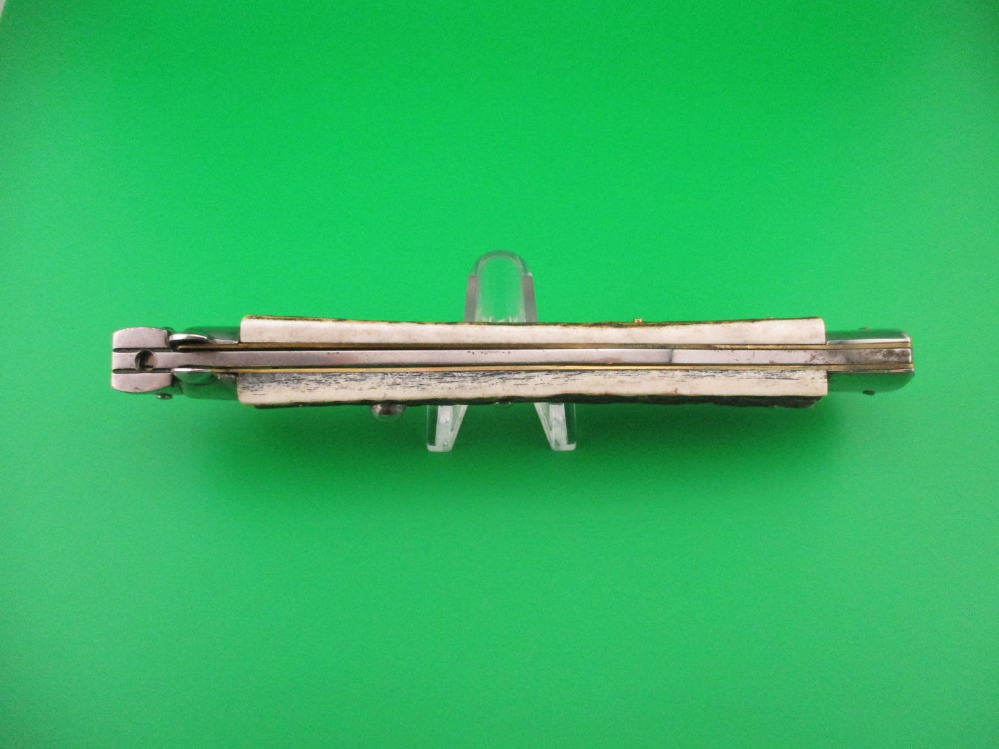 STILETTO ITALY 33cm Italian Swivel bolster Stag 1980s vintage automatic knife