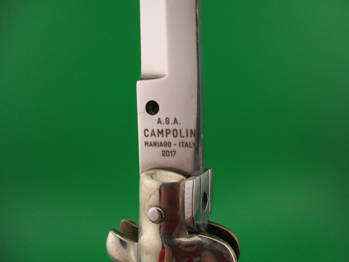 AGA CAMPOLIN MANIAGO ITALY 2017 28cm Italian Picklock stag automatic knife