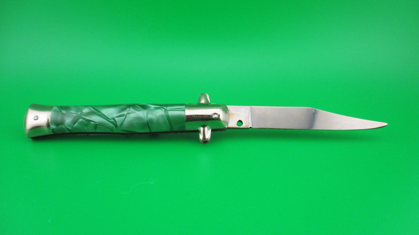 INOX 18cm Italian Tourist knife Green pearl BoBc automatic card knife