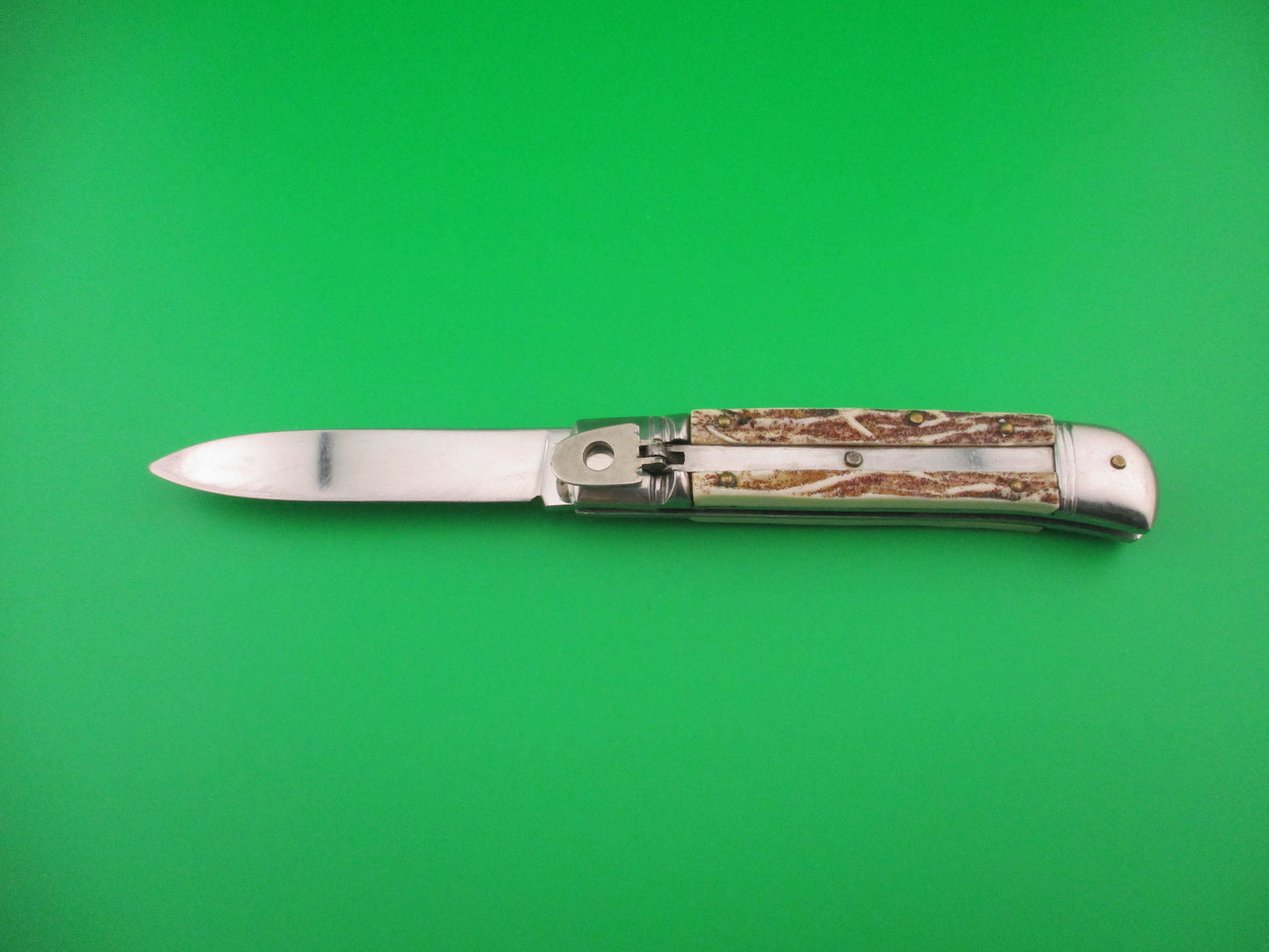 Rostfrei 20cm Italian Faux Stag lever vintage automatic knife