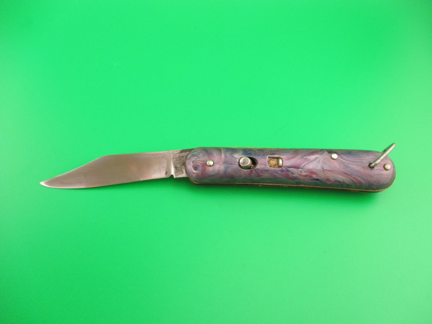 Edgemaster Fatjack Purple swirl vintage 1950 switchblade knife
