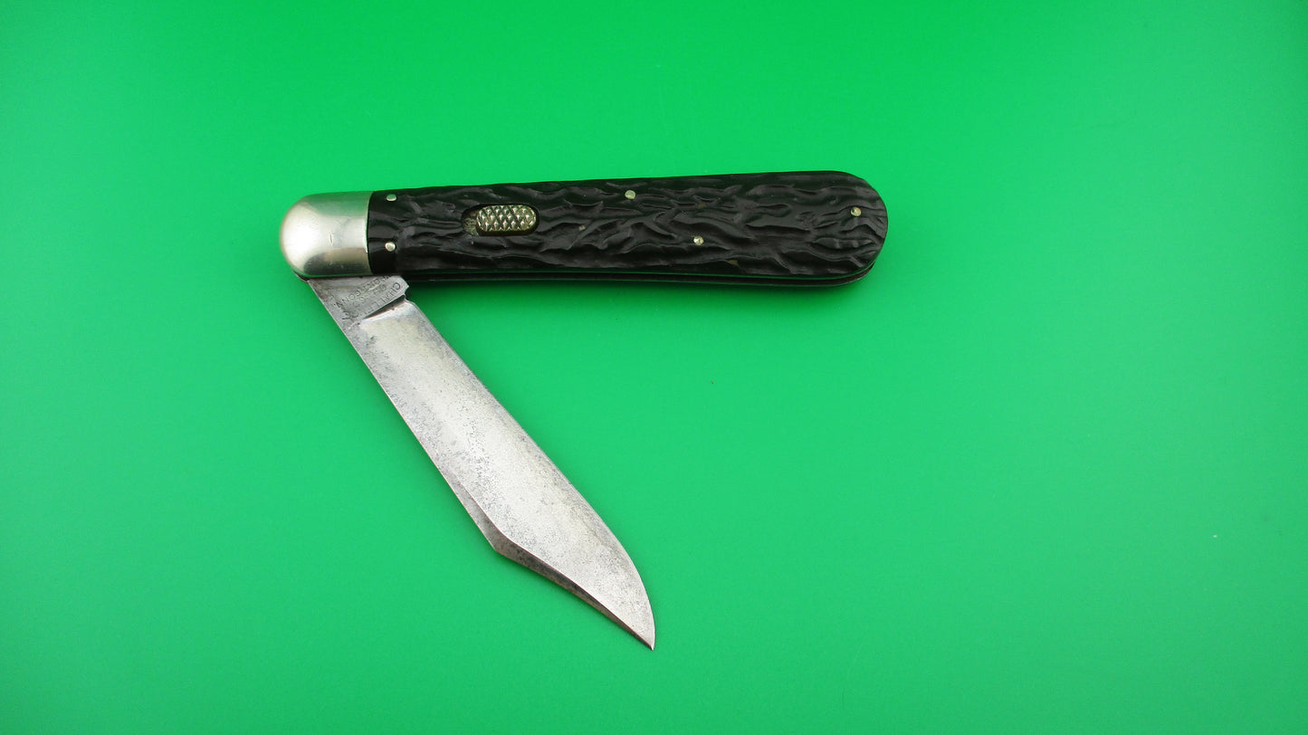 z CHALLENGE CUT CO FLYLOCK Antique Hunter Black Switchblade knife