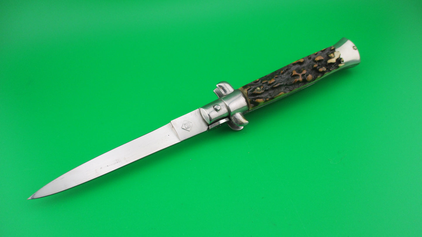 Rostfrei (slant) 20cm Italian Stiletto Stag Rosa Uliana Primo automatic knife