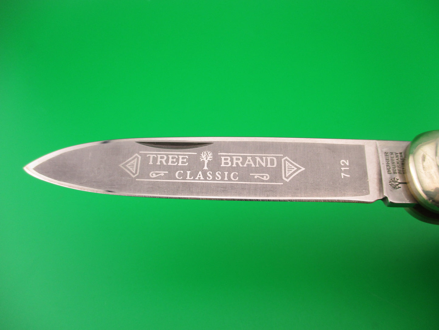 z BOKER TREE BRAND CLASSIC 712 11cm German Lever automatic knife Blue jigged bone