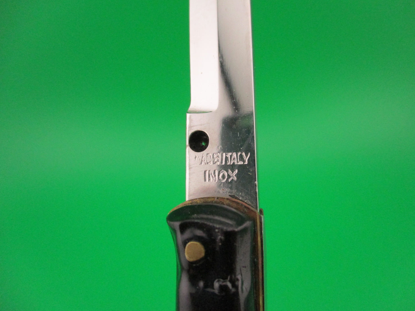 MADE ITALY INOX PATS PEND 15cm Italian Black rare Bayonet blade switchblade knife