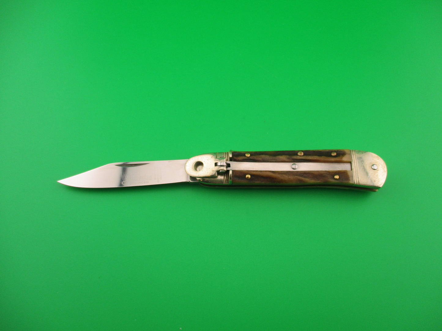 Hubertus Liliput 8cm German Lever Stag vintage automatic knife