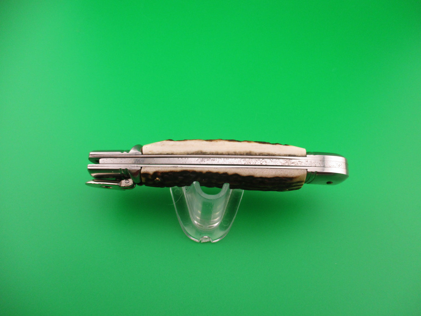 Sterile 20cm Italian Lever GOM Stag NOS automatic knife vintage 1980s