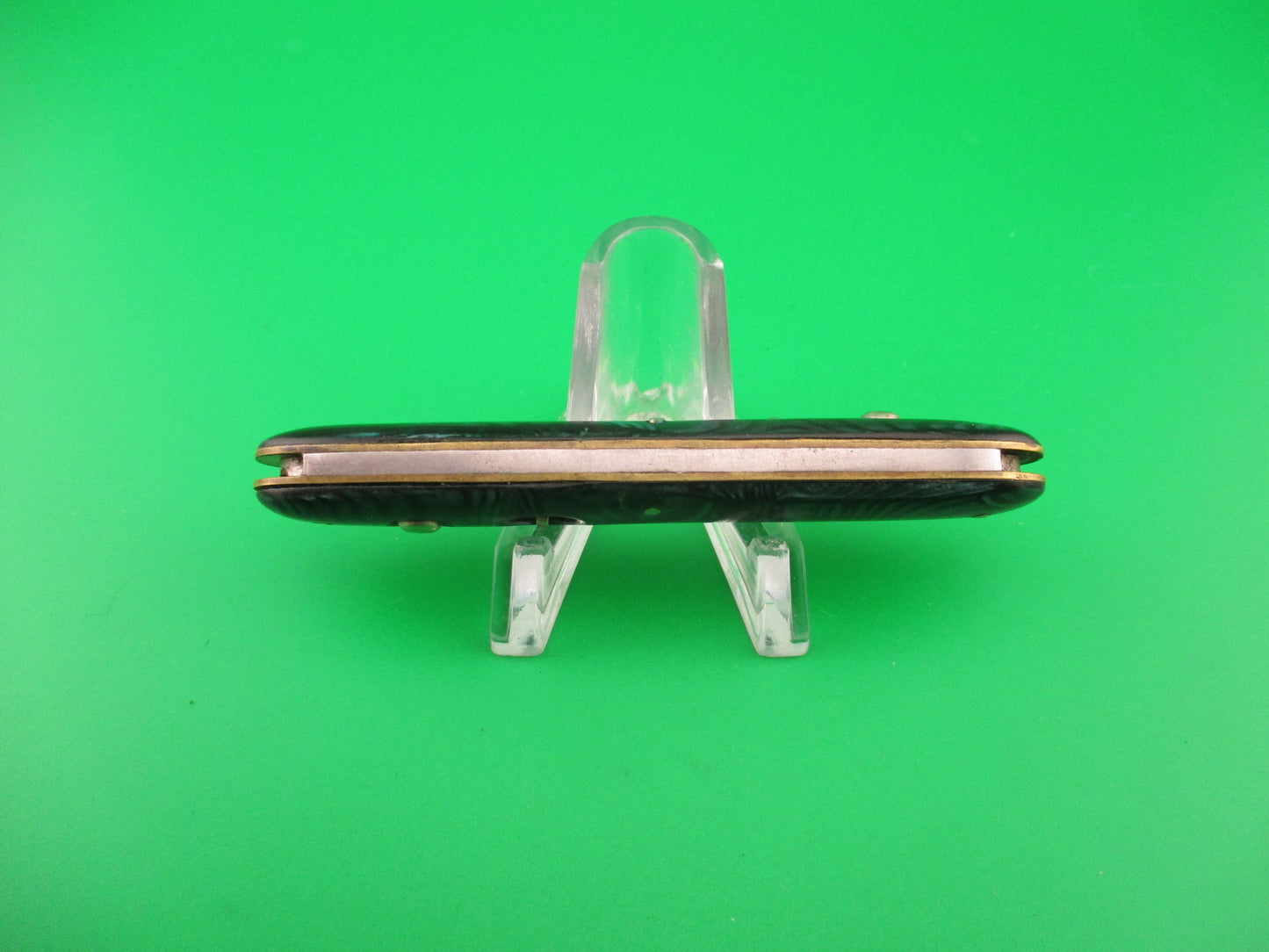 Schrade Cut Co Medium double Green Pearl Waterfall celluloid switchblade knife