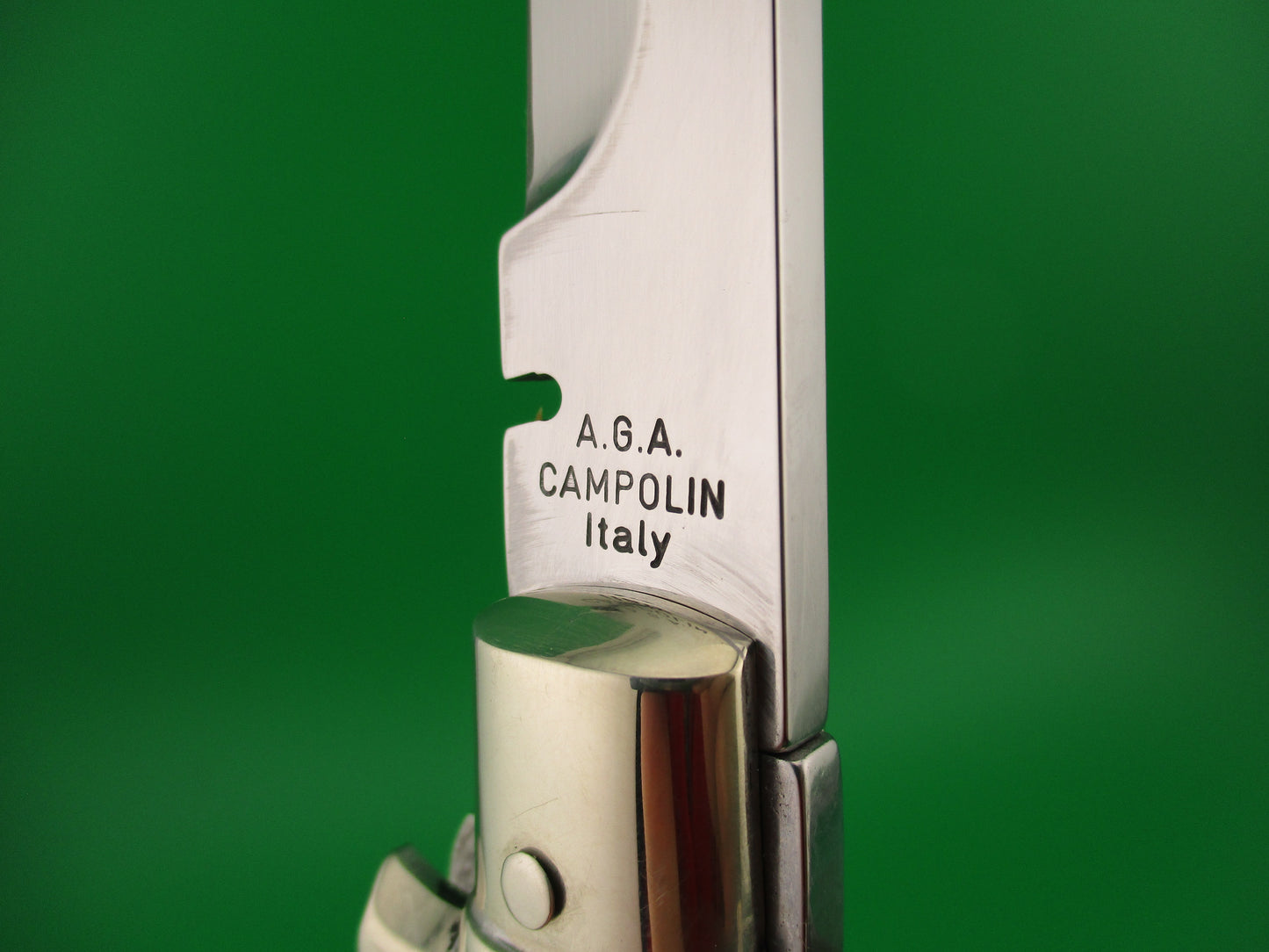 AGA CAMPOLIN ITALY 29cm Italian BLACK WIDOW Stag Fulcrum Wasp Square button knife