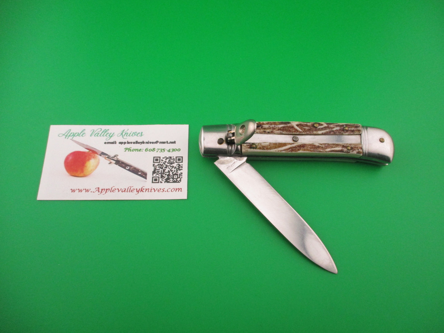 Rostfrei 20cm Italian Faux Stag lever vintage automatic knife
