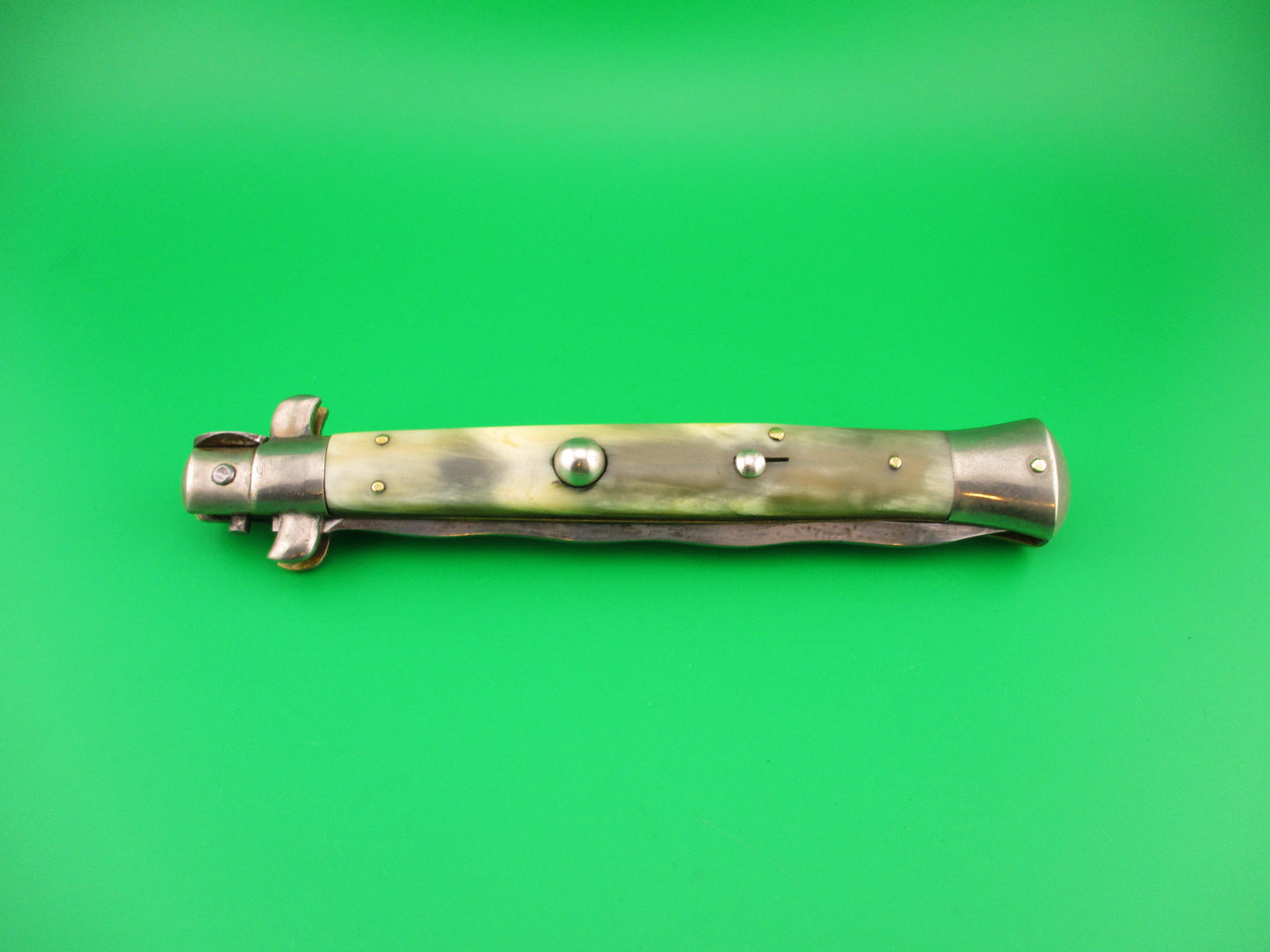 LATAMA ITALY 28cm Italian Picklock 1950s vintage KRIS Yellow horn automatic knife