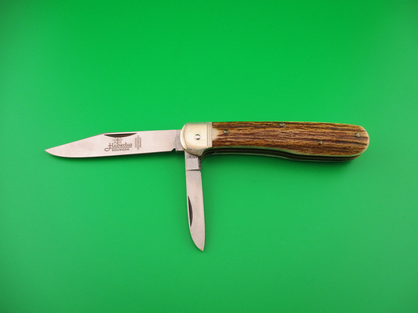 Hubertus SOLINGEN 10cm German Stag Pen Blade release automatic knife