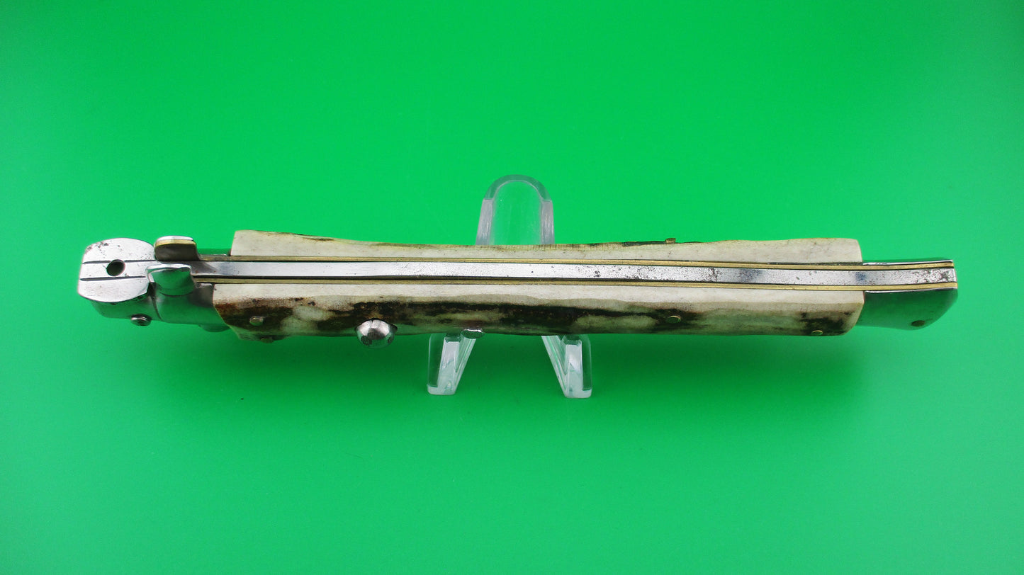 INOX 33cm Italian Stiletto vintage 1980s Stag bayonet automatic knife