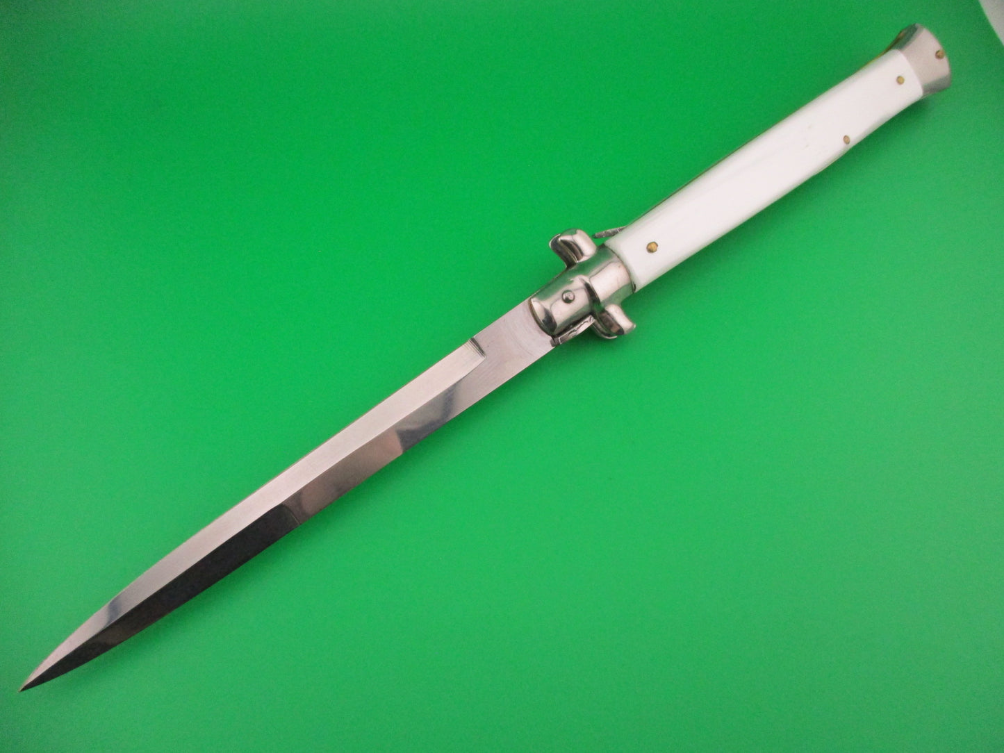 MADE IN ITALY 33cm Italian Stiletto Swivel bolster Pearlex automatic knife