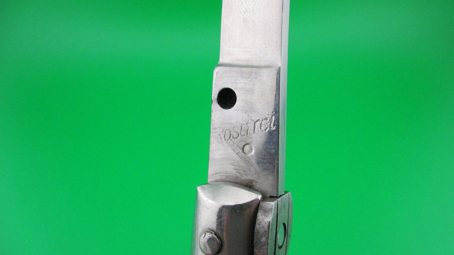 Rostfrei (slant) O 18cm Italian Stiletto Stag swivel bolster automatic knife