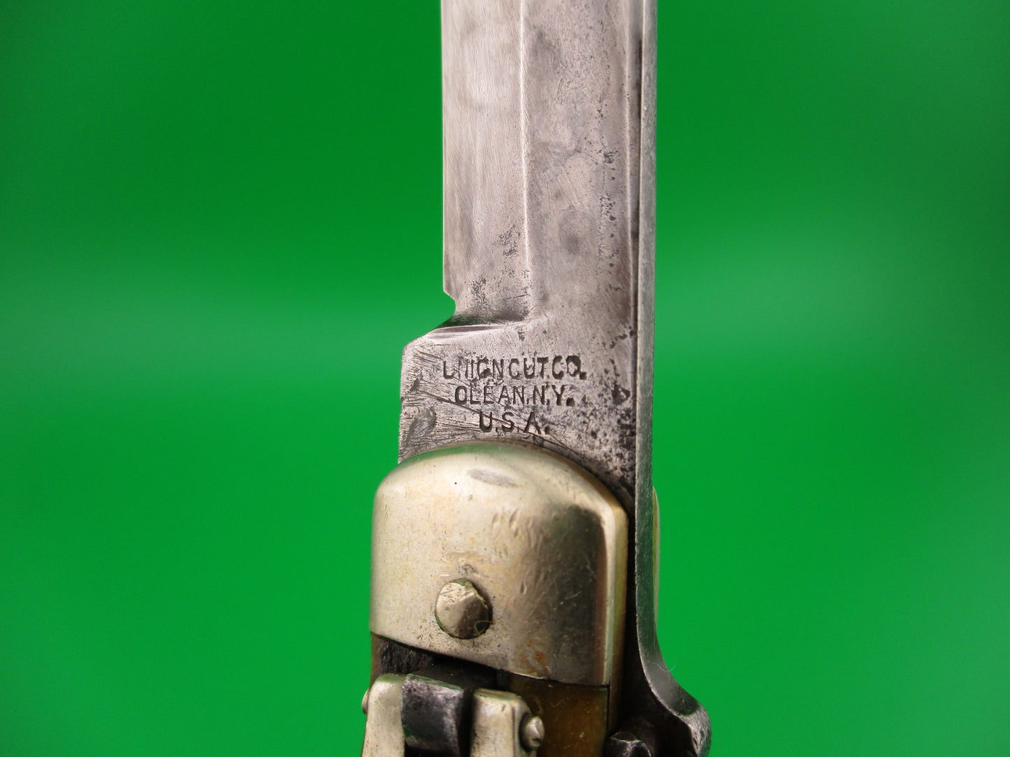 UNION CUT CO OLEAN NY USA Antique Teardrop Lever automatic knife