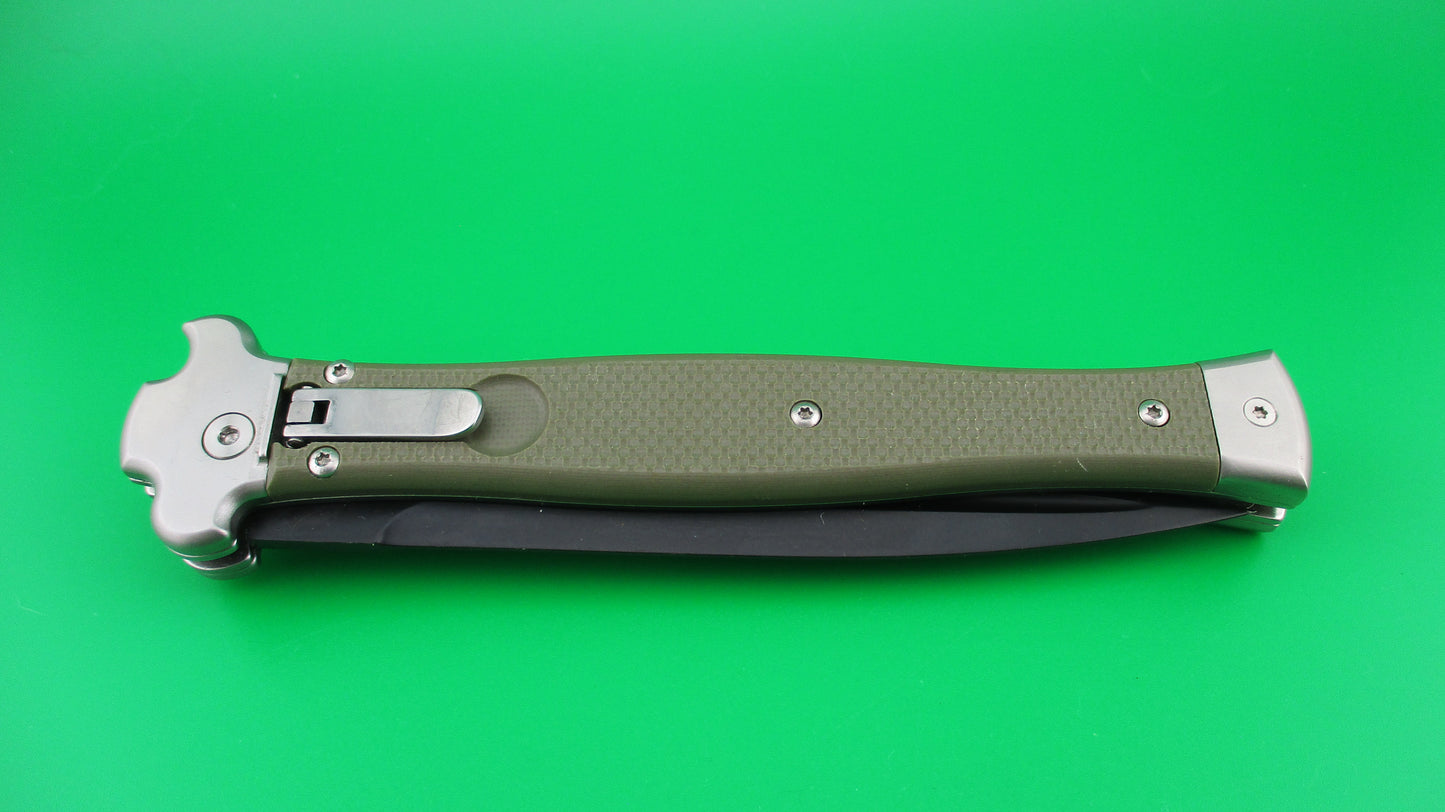 AGA CAMPOLIN 26cm ZERO Back Dagger blade green scaled switchblade knife