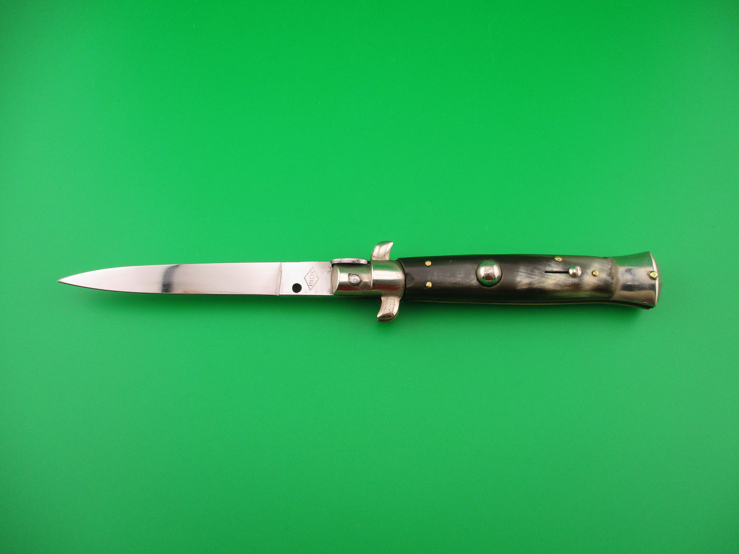 INOX (in diamond) 20cm Italian Transitional swivel bolster vintage automatic knife