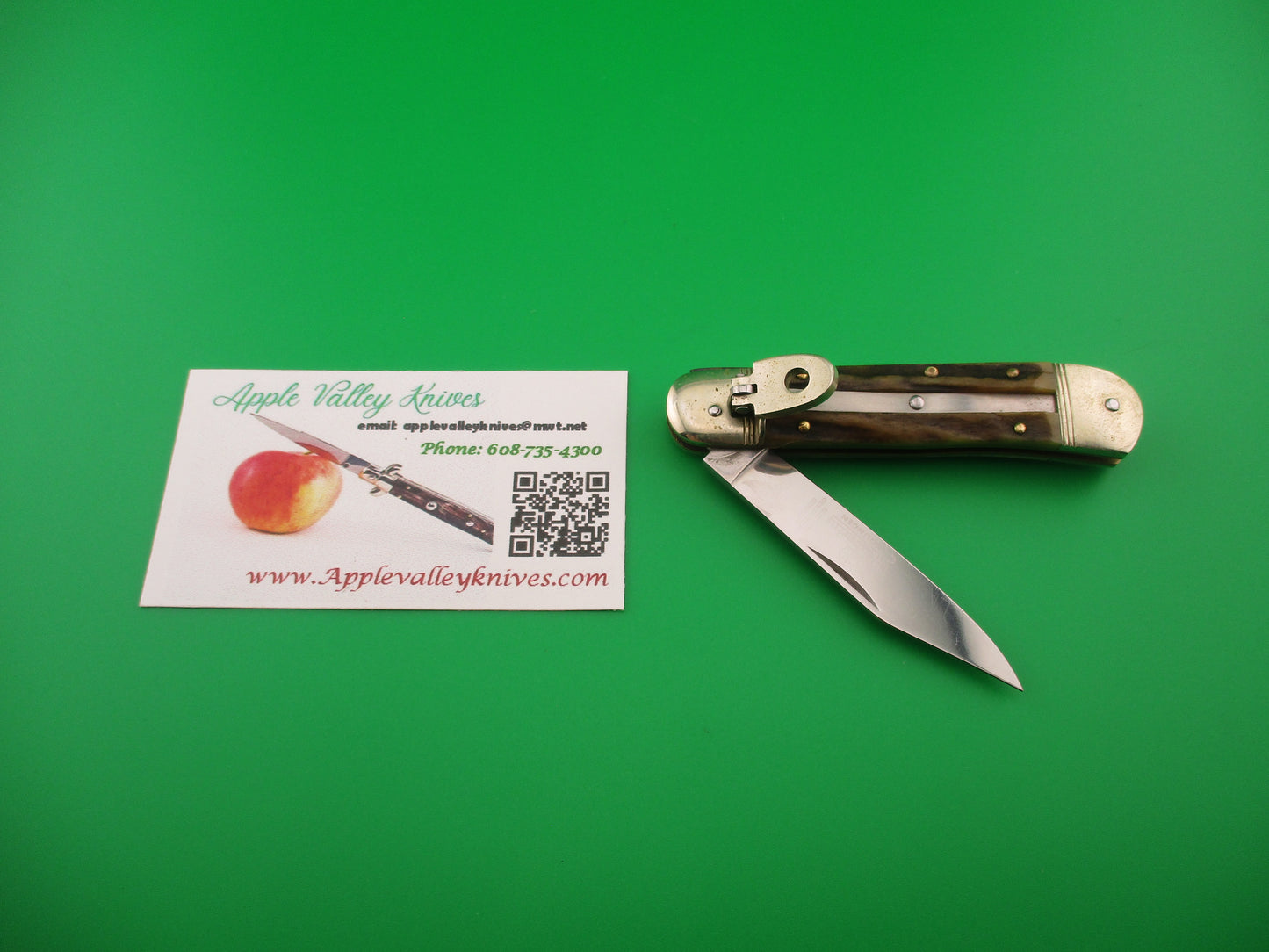 Hubertus Liliput 8cm German Lever Stag vintage automatic knife
