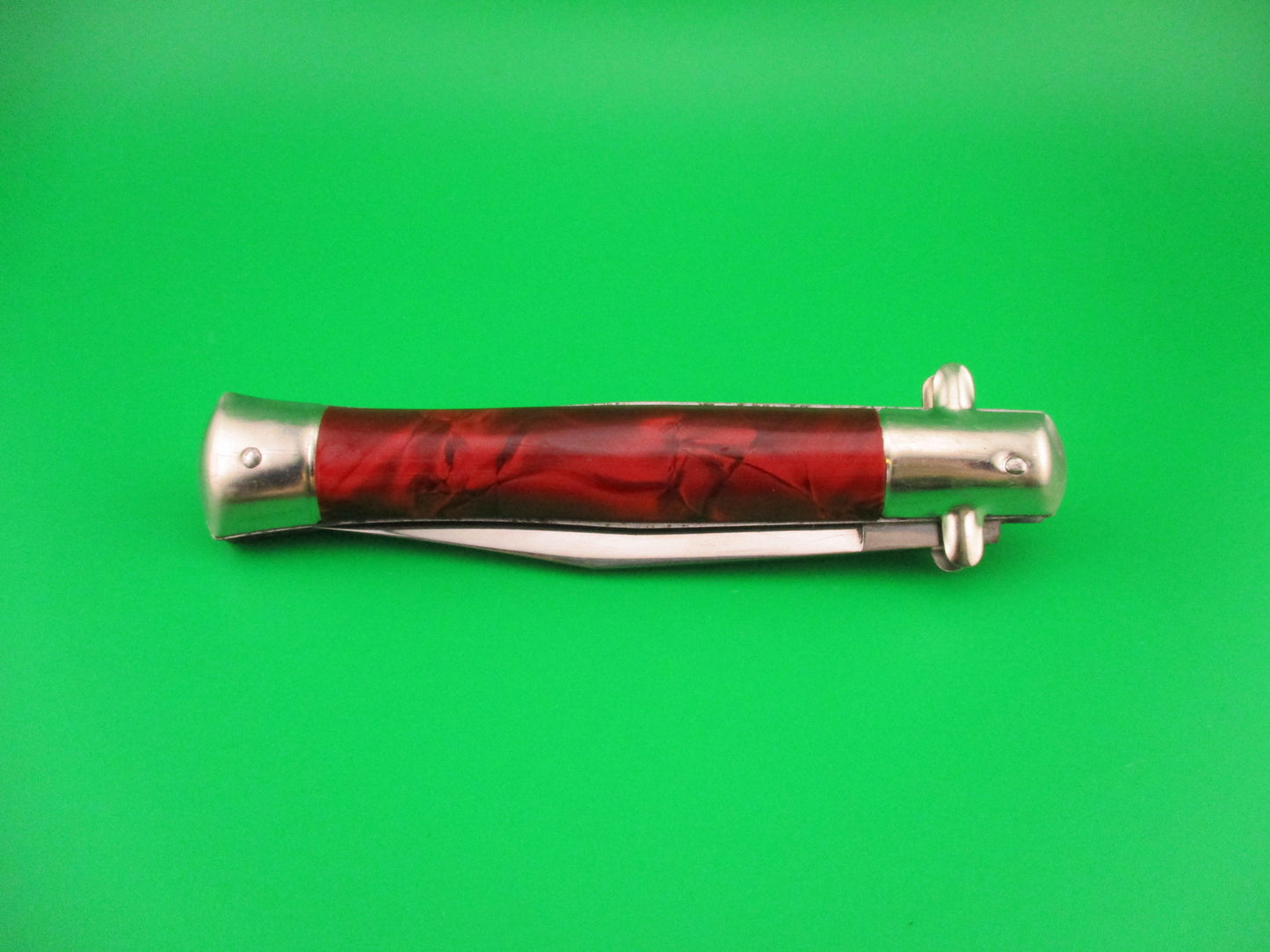 INOX 18cm Italian Tourist knife Red pearl BoBc automatic card knife