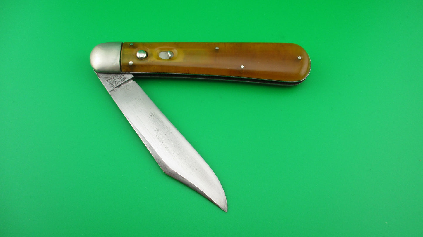 z SCHRADE CUT CO Forest King Yellow Celluloid Hunter Vintage Switchblade knife