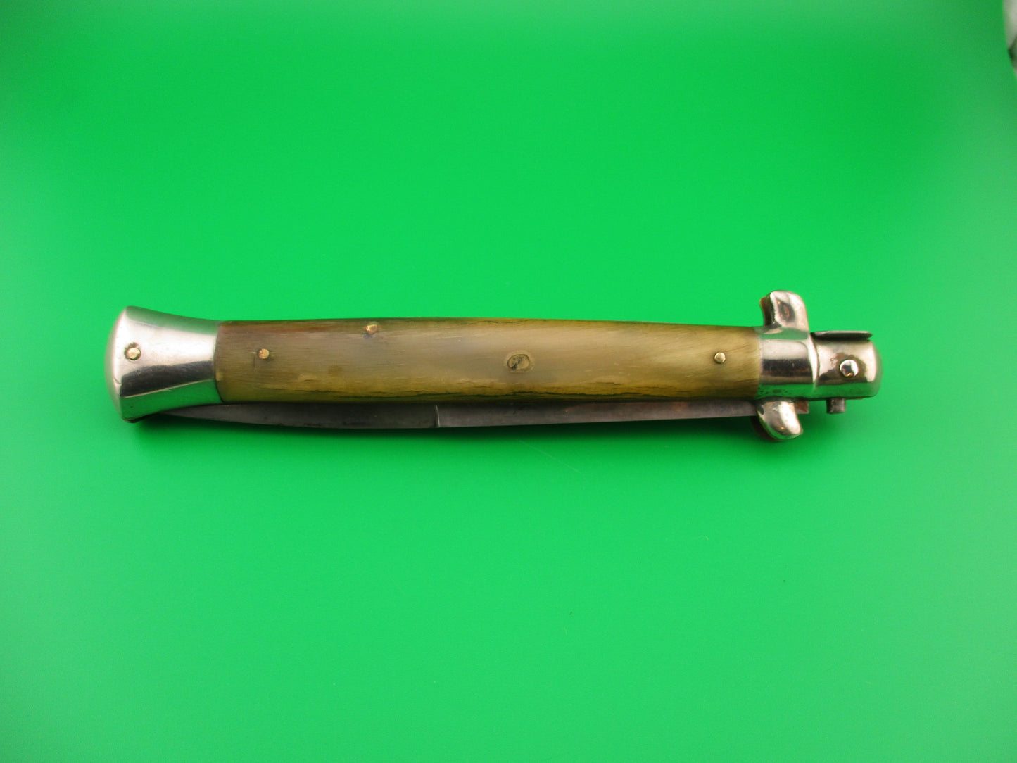 Latama ITALY (BOX STAMP) 28cm Italian Picklock Honey horn 1950s vintage automatic knife rare