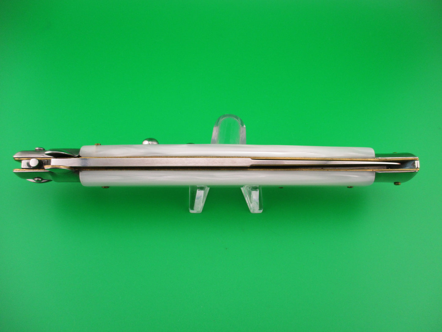 MADE IN ITALY 33cm Italian Stiletto Swivel bolster Pearlex automatic knife