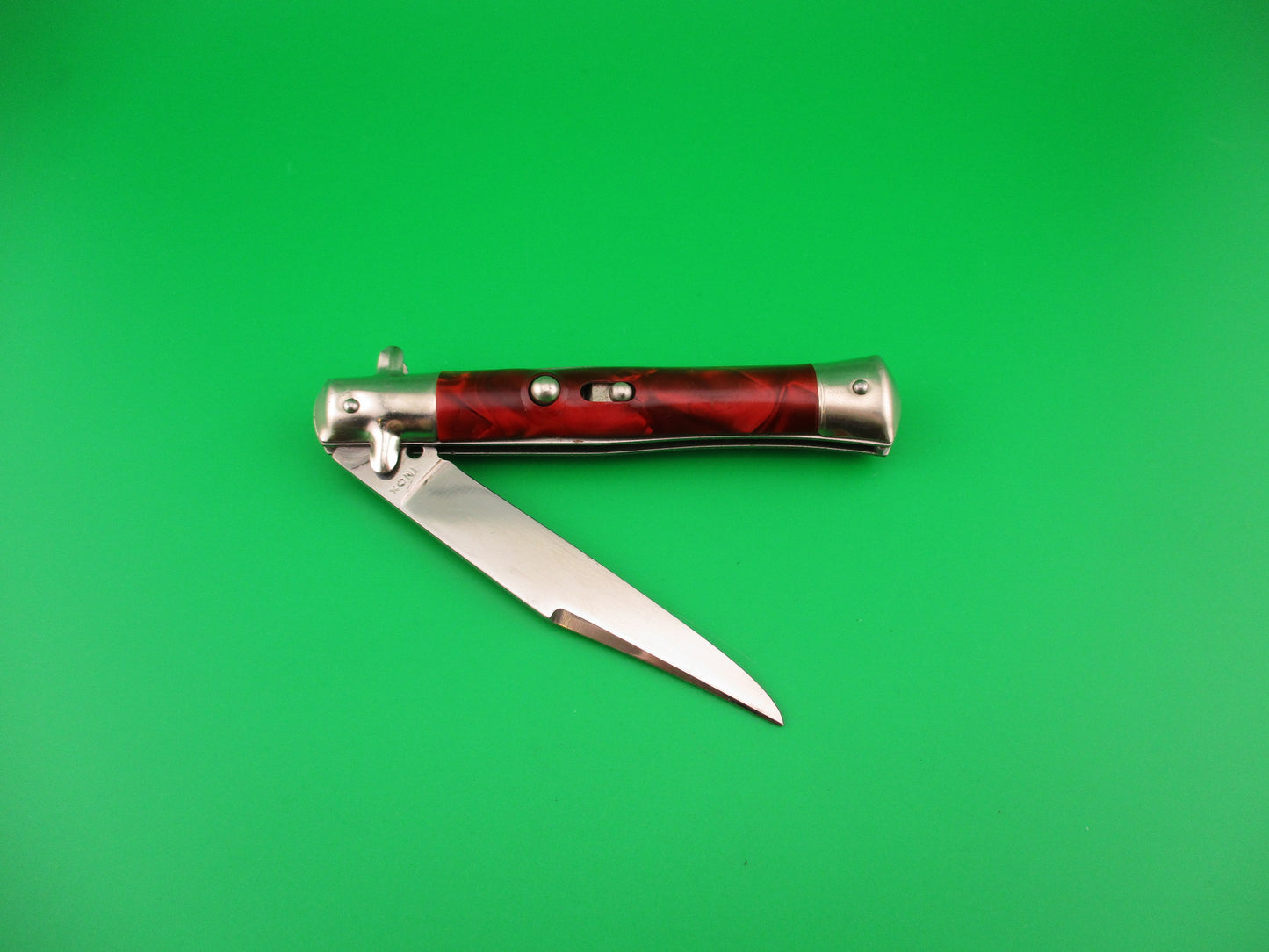 INOX 18cm Italian Tourist knife Red pearl BoBc automatic card knife