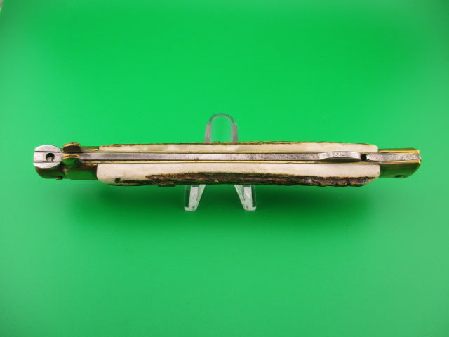 KISSING CRANE STILETTO Germany 33cm Stag Lockback Converted to Automatic OJ knife