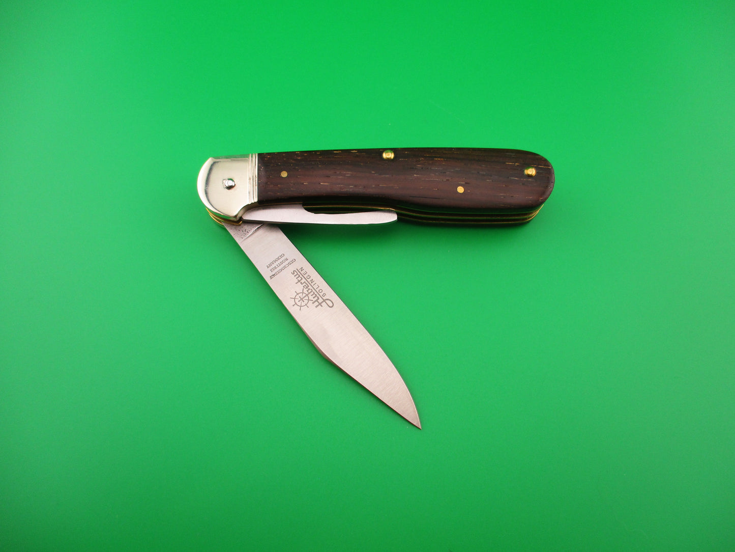Hubertus SOLINGEN 10cm German Wood Pen Blade (cap lifter) release automatic knife