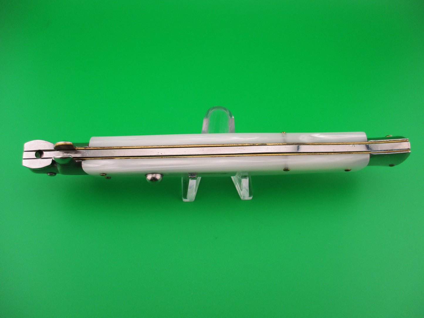 MADE IN ITALY 33cm Italian Stiletto Swivel bolster Pearlex automatic knife