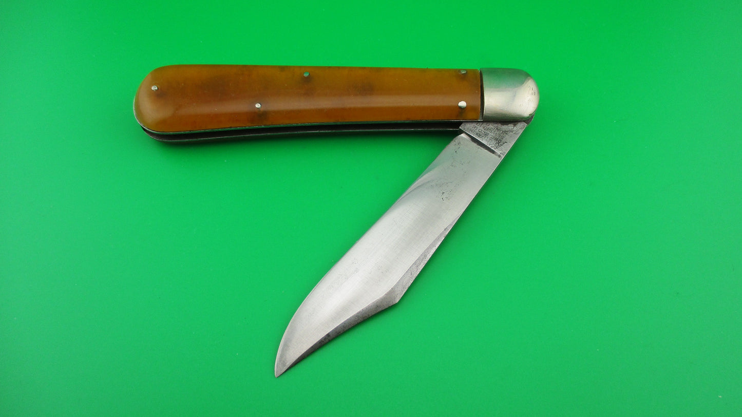 z SCHRADE CUT CO Forest King Yellow Celluloid Hunter Vintage Switchblade knife
