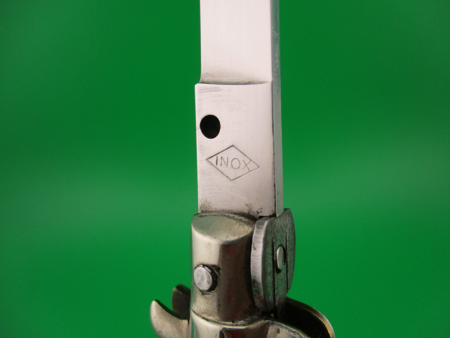 INOX (in diamond) 20cm Italian Transitional swivel bolster vintage automatic knife