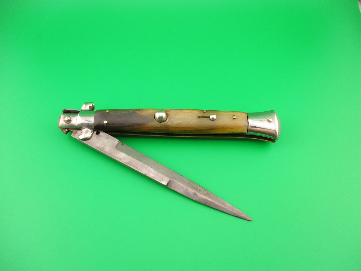 Latama ITALY (BOX STAMP) 28cm Italian Picklock Honey horn 1950s vintage automatic knife rare