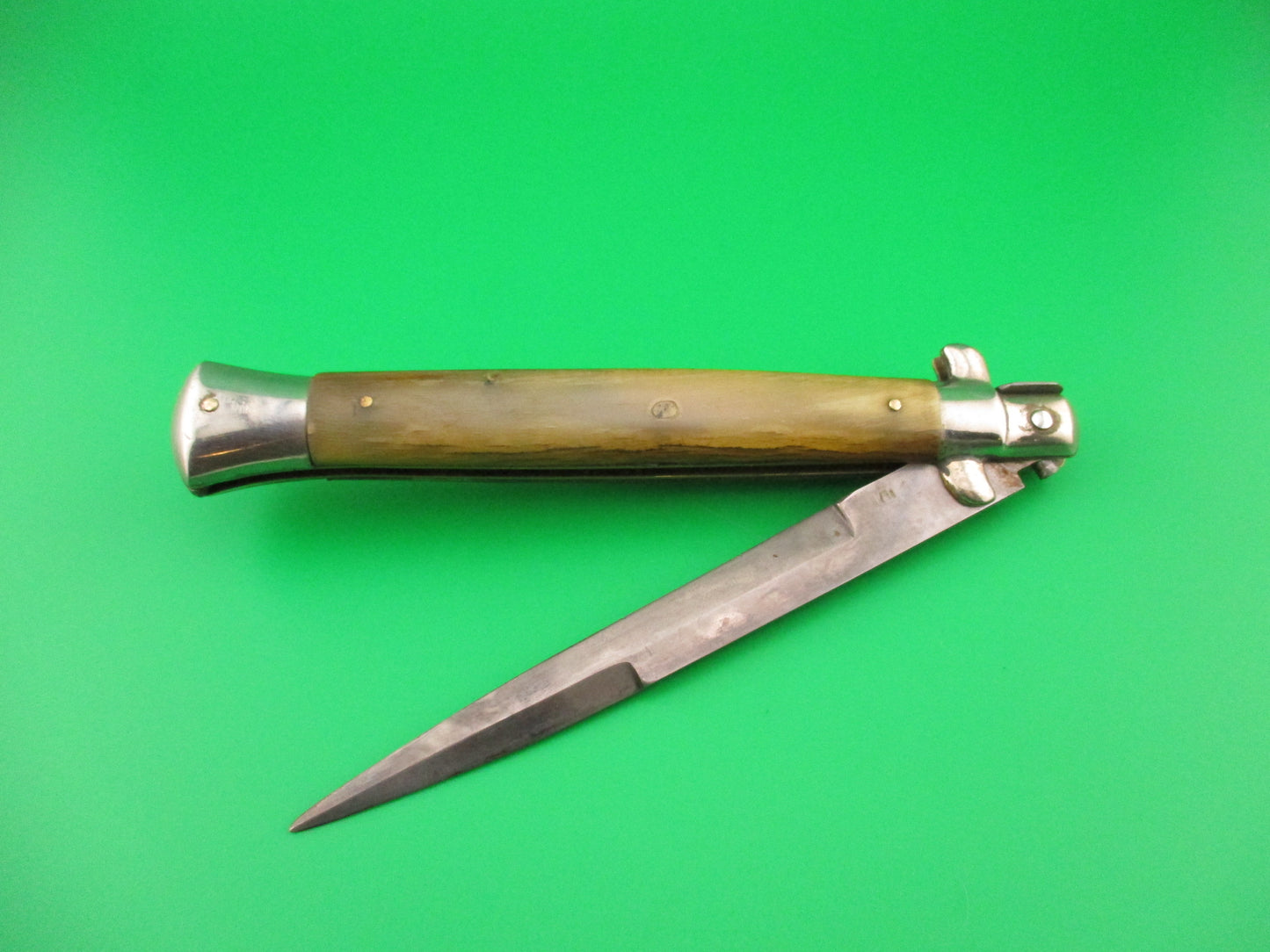 Latama ITALY (BOX STAMP) 28cm Italian Picklock Honey horn 1950s vintage automatic knife rare