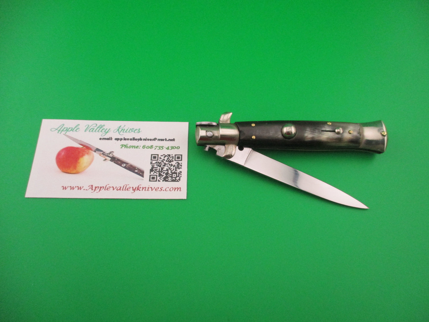 INOX (in diamond) 20cm Italian Transitional swivel bolster vintage automatic knife