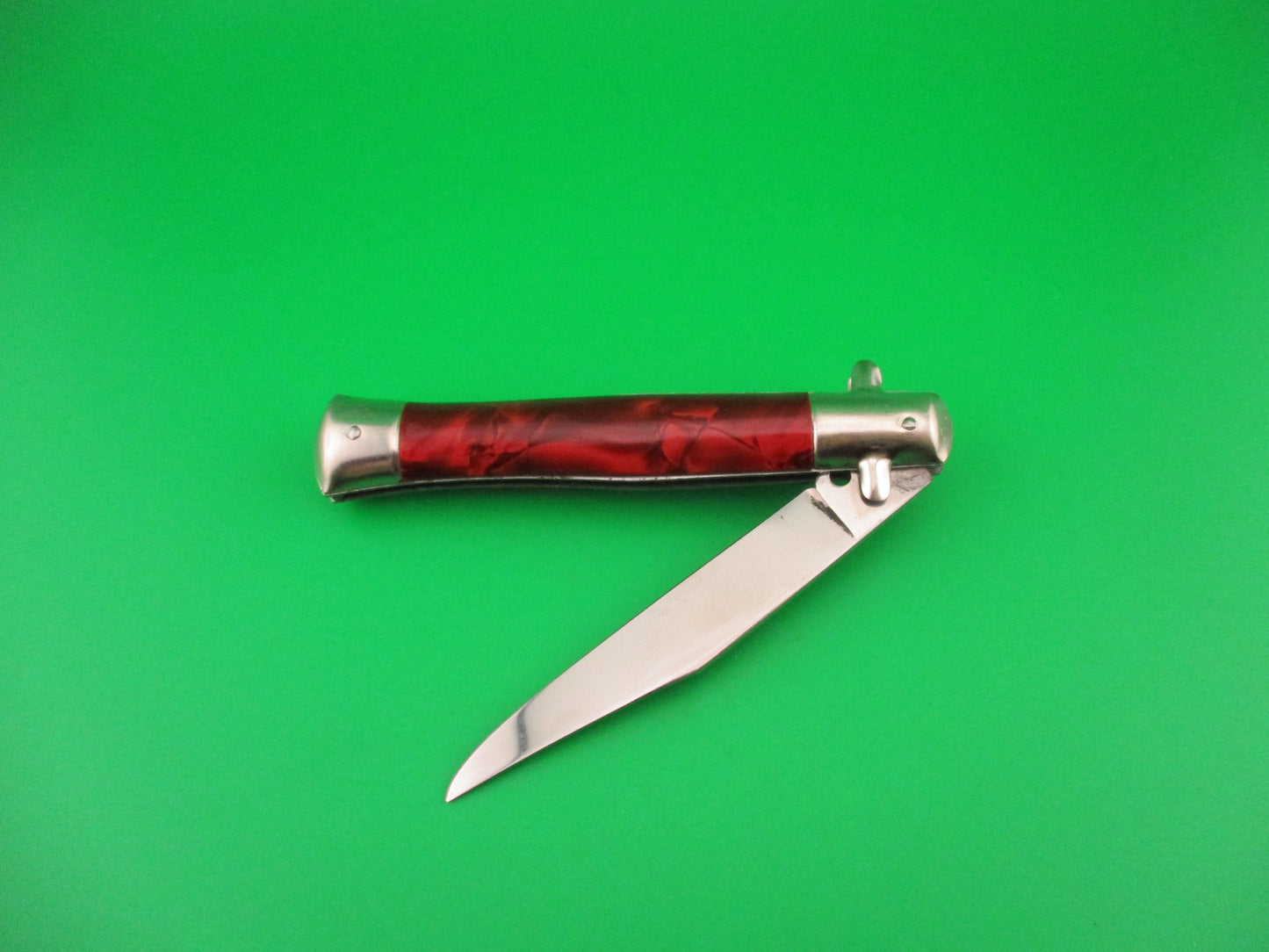 INOX 18cm Italian Tourist knife Red pearl BoBc automatic card knife