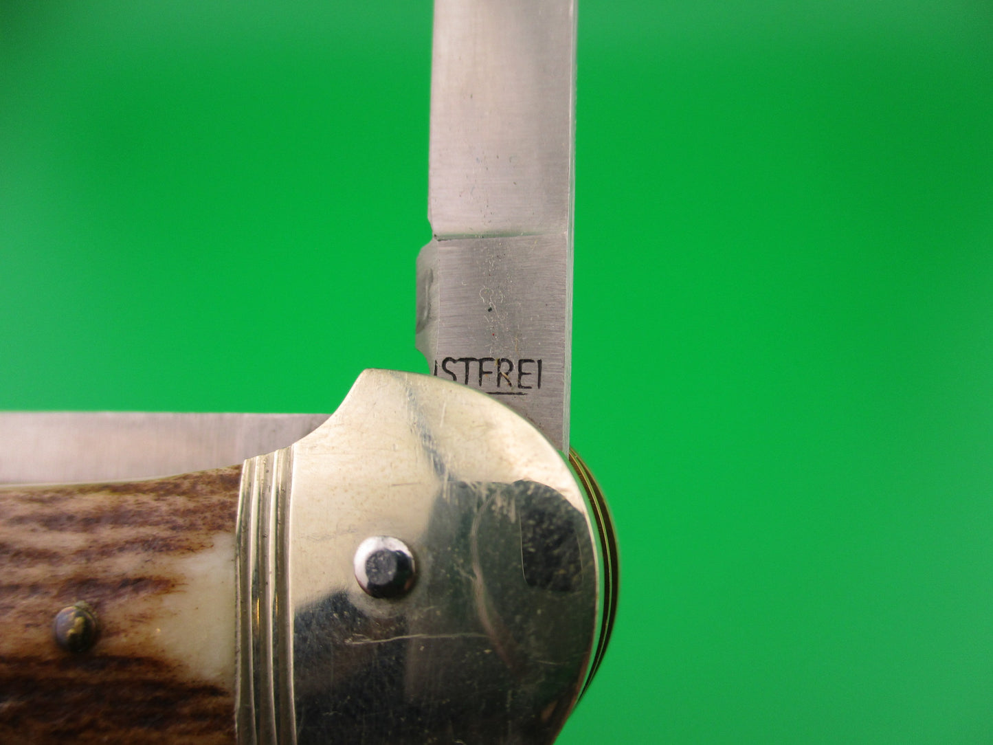 Hubertus SOLINGEN 10cm German Stag Pen Blade release automatic knife