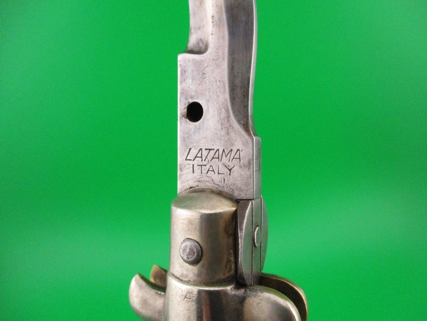 LATAMA ITALY 28cm Italian Picklock 1950s vintage KRIS Yellow horn automatic knife