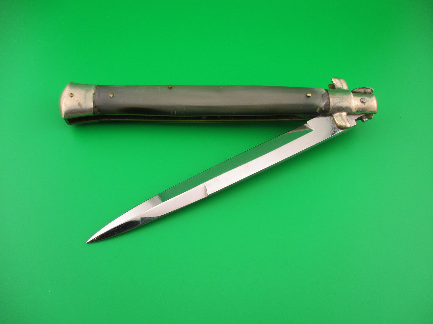 M ITALY INOX 33cm Italian picklock vintage 1950s Brazilian horn automatic knife