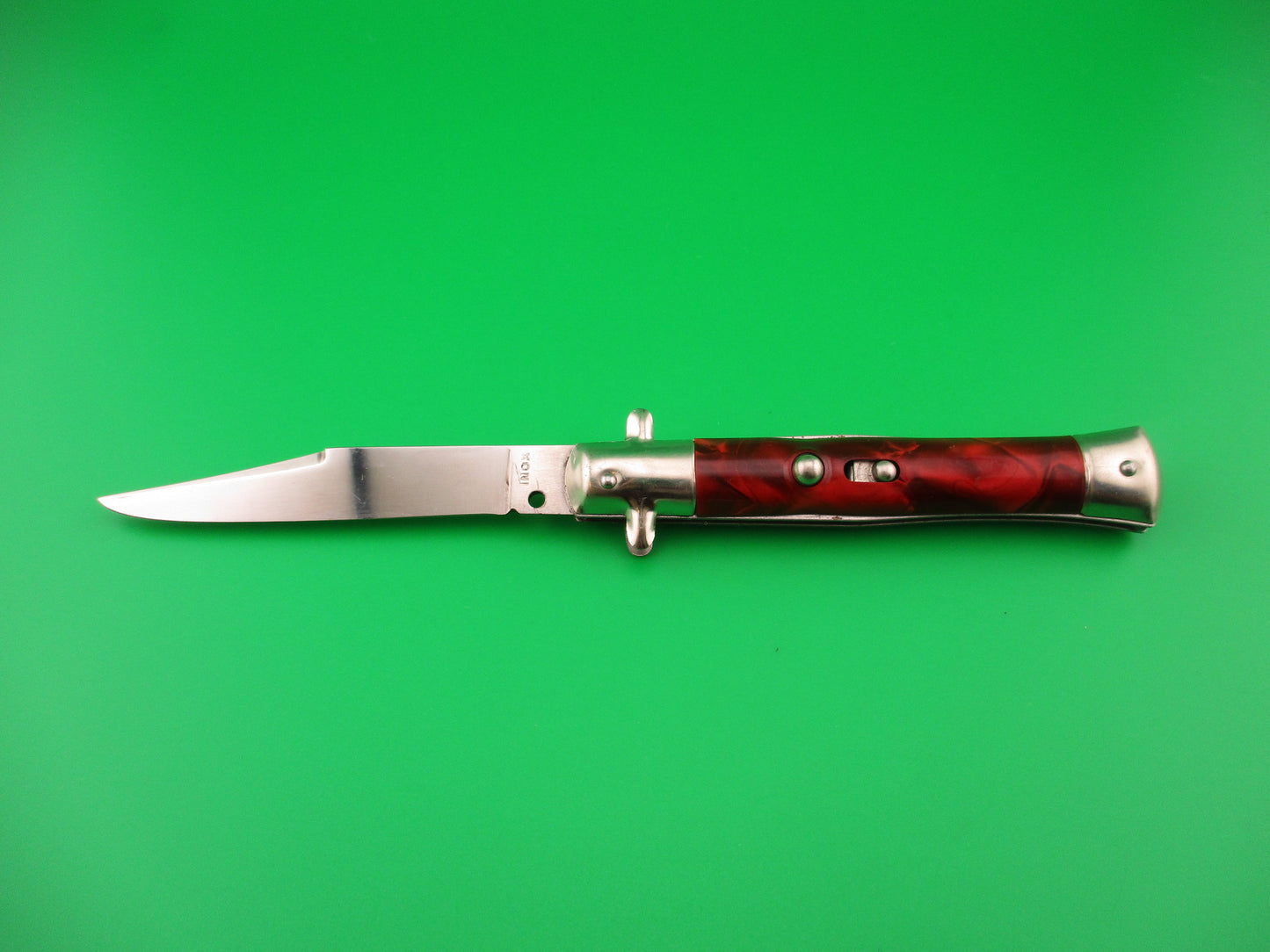 INOX 18cm Italian Tourist knife Red pearl BoBc automatic card knife