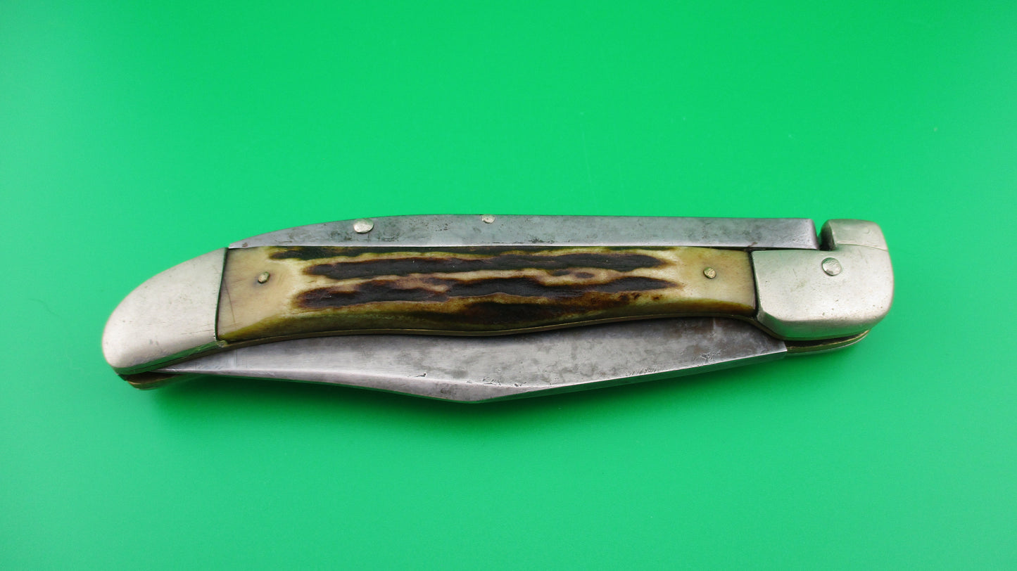 KABAR BABY GRIZZLY Stag Vintage Switchblade knife Please Read Description