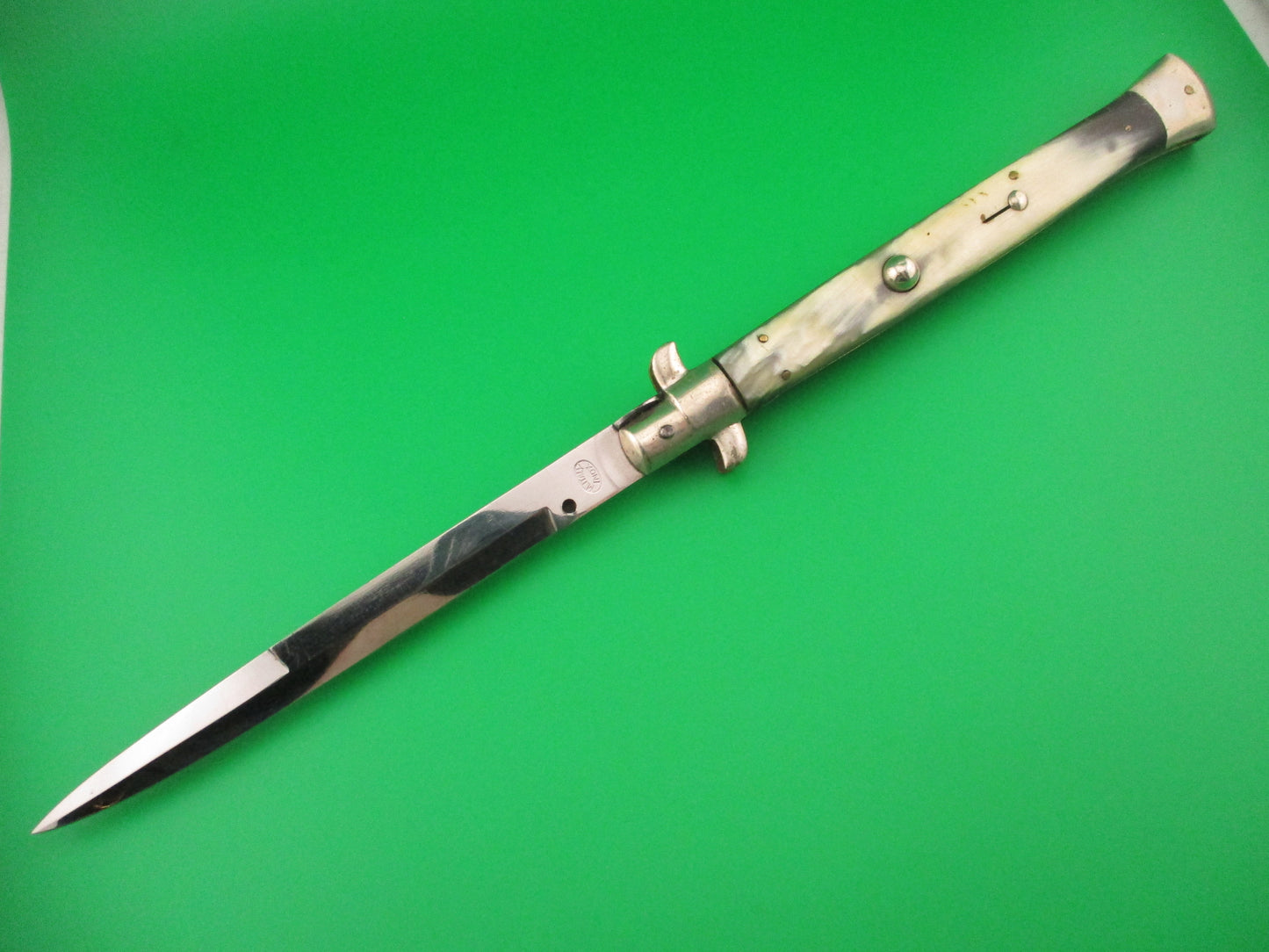 M ITALY INOX 33cm Italian picklock vintage 1950s Brazilian horn automatic knife