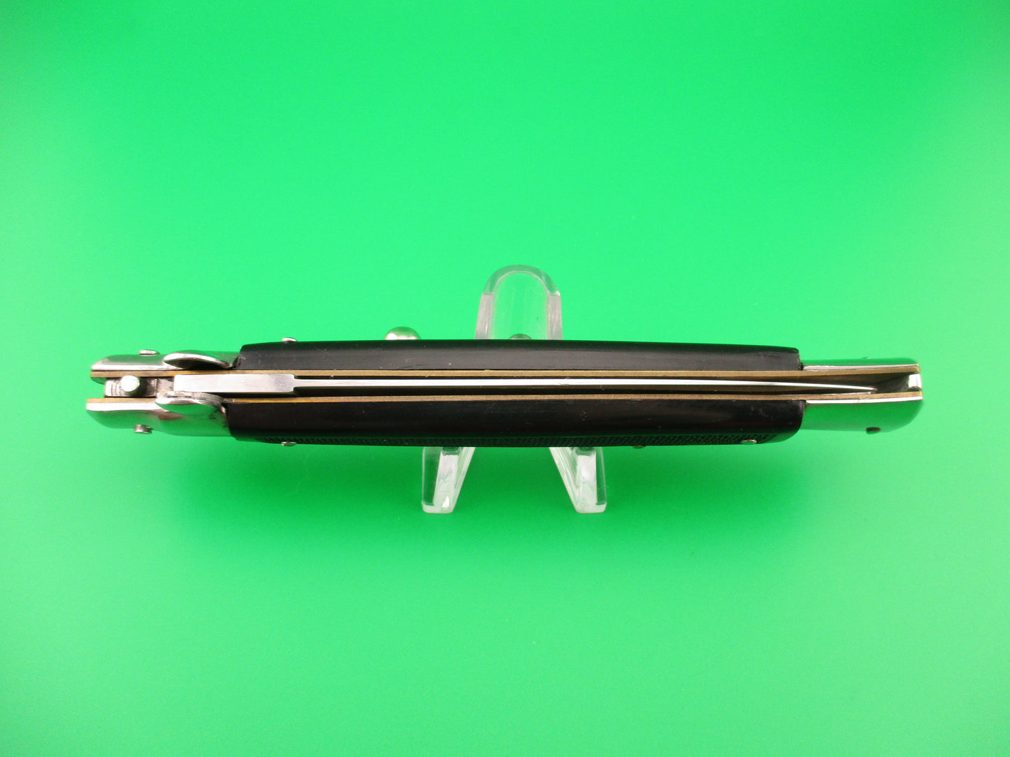 Moletta ROSTFREI 28cm Italian Stiletto Vintage automatic Dagger Black checkered handles