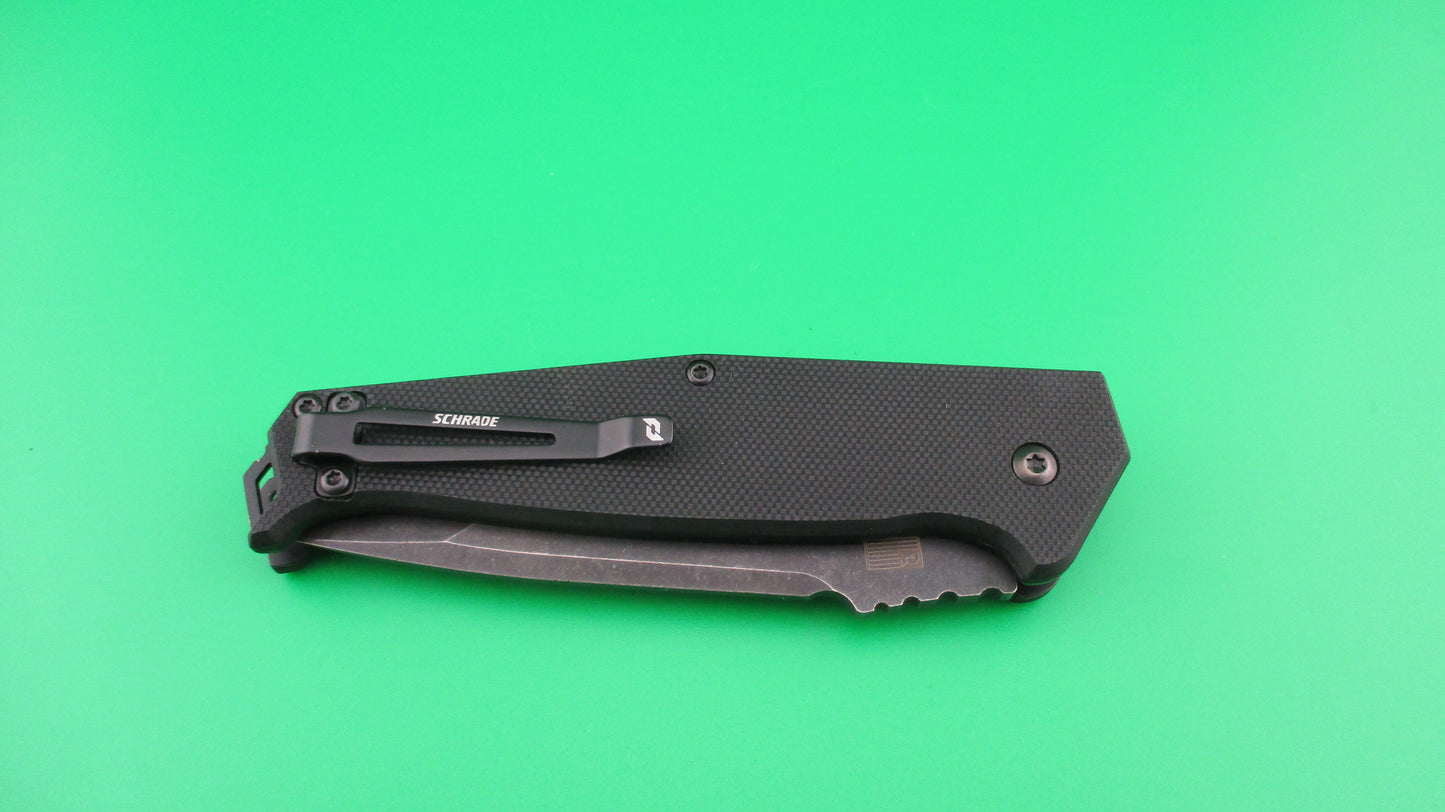 z Schrade Melee Automatic Folding Knife, S35VN Tanto Blade, G10 Handle, 1136249