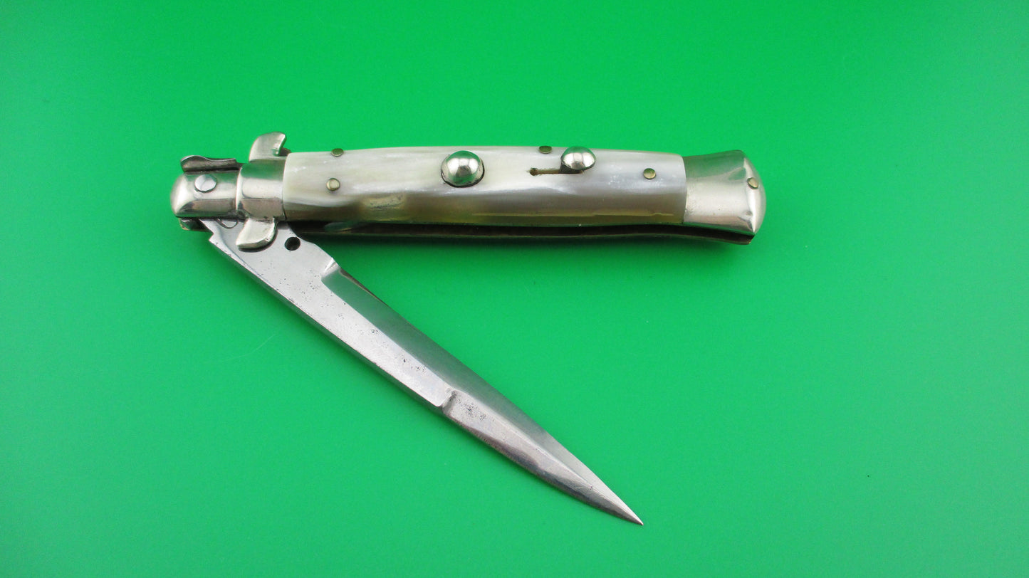 29 Vintage 22cm Italian Flat Guard Picklock Honey Horn automatic knife