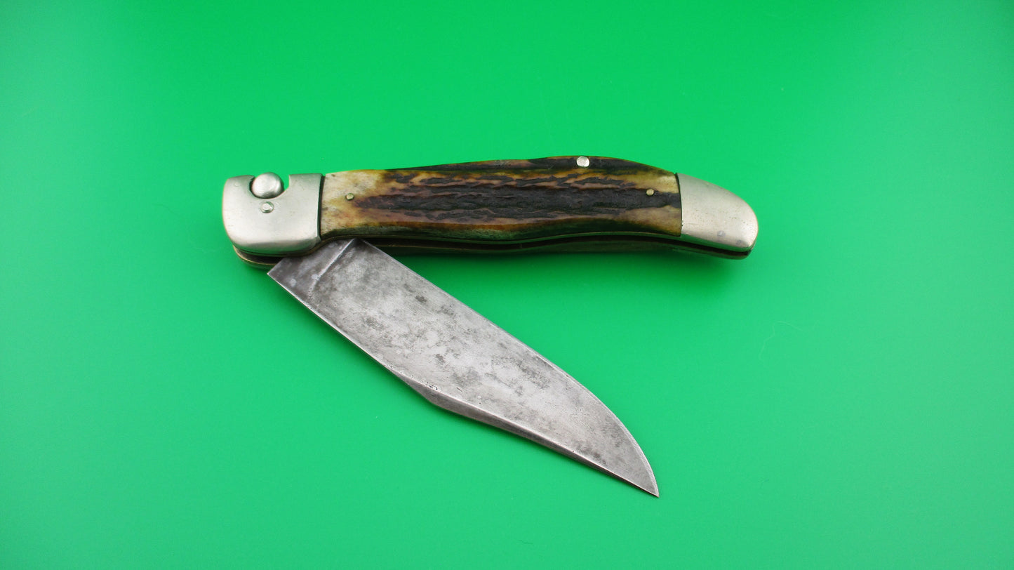 KABAR BABY GRIZZLY Stag Vintage Switchblade knife Please Read Description